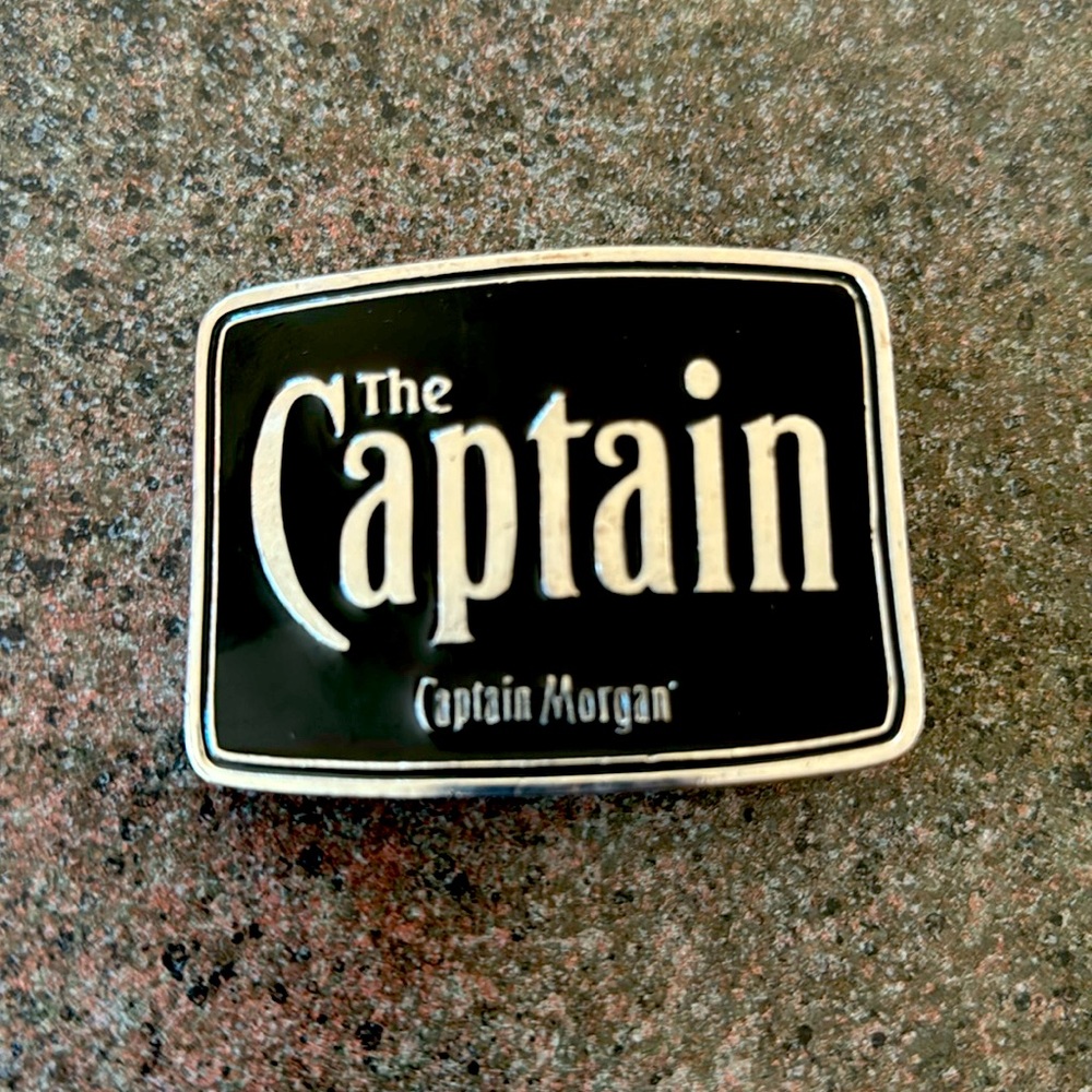 Captain Morgan belt buckle. Distillery rum